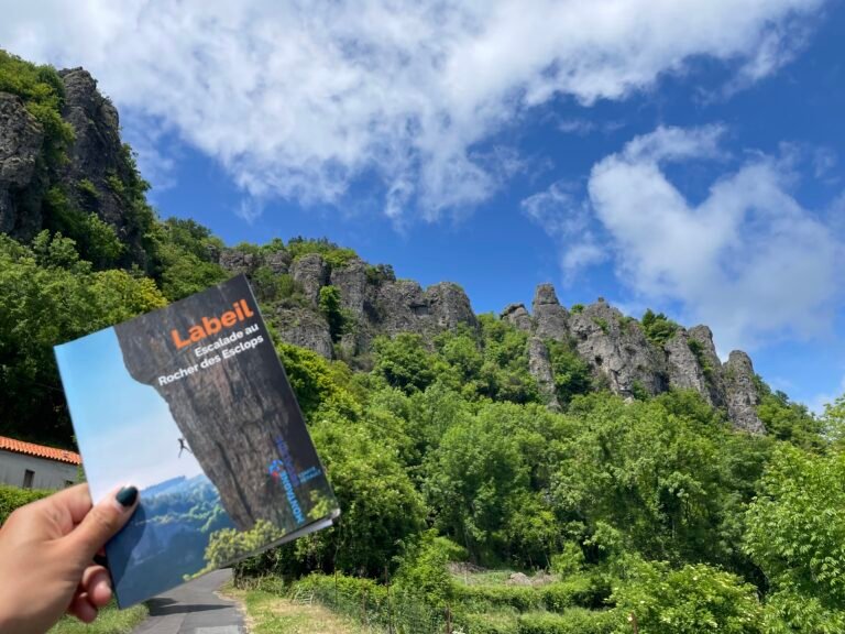 View of Labeil climbing cliff and forest