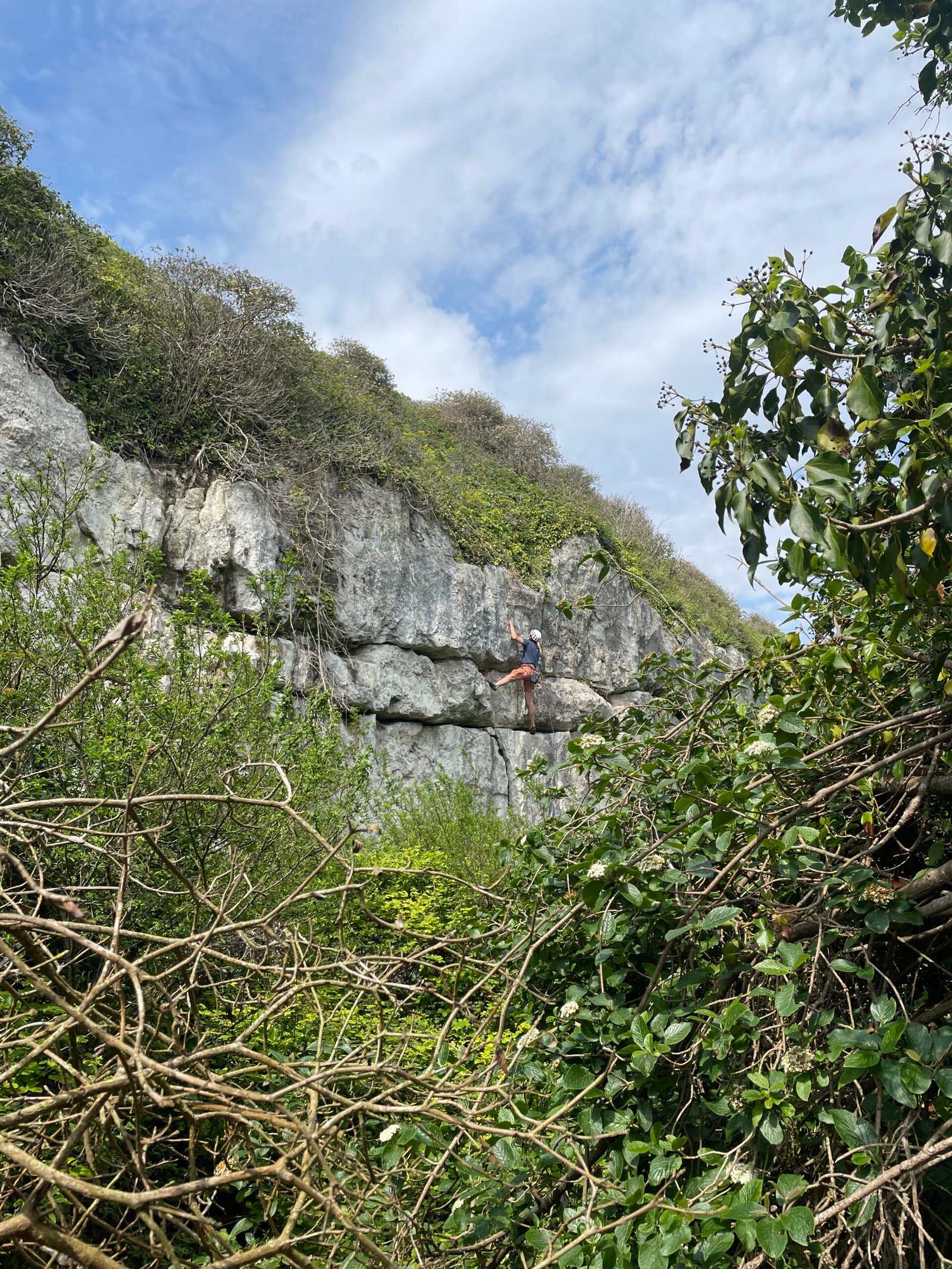 Portland climbing sunset over English Channel
