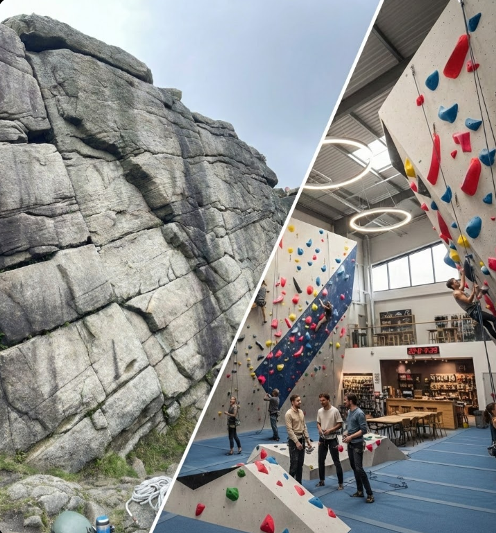 from indoor to outdoor climbing