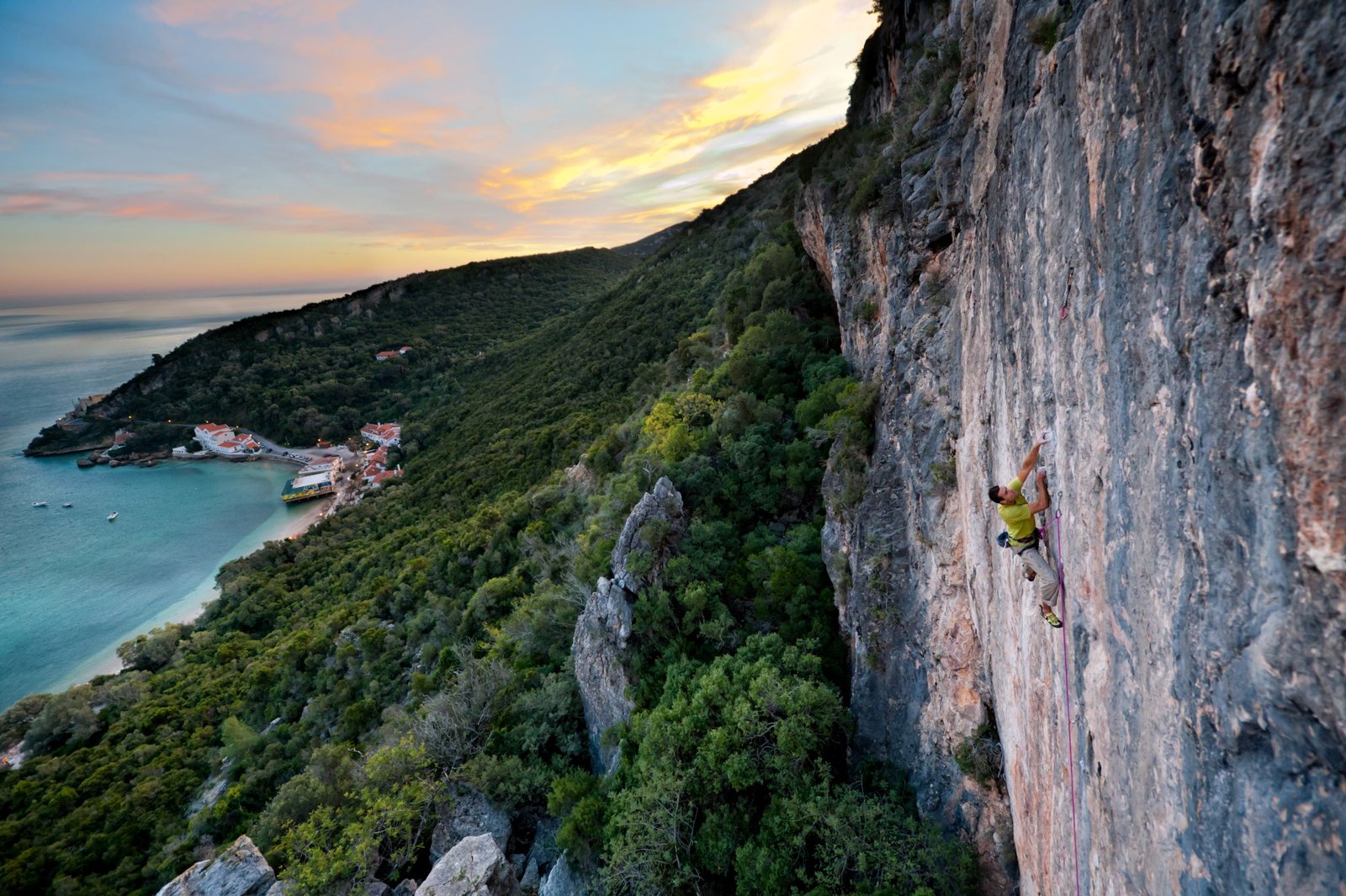 Portugal limestone climbing