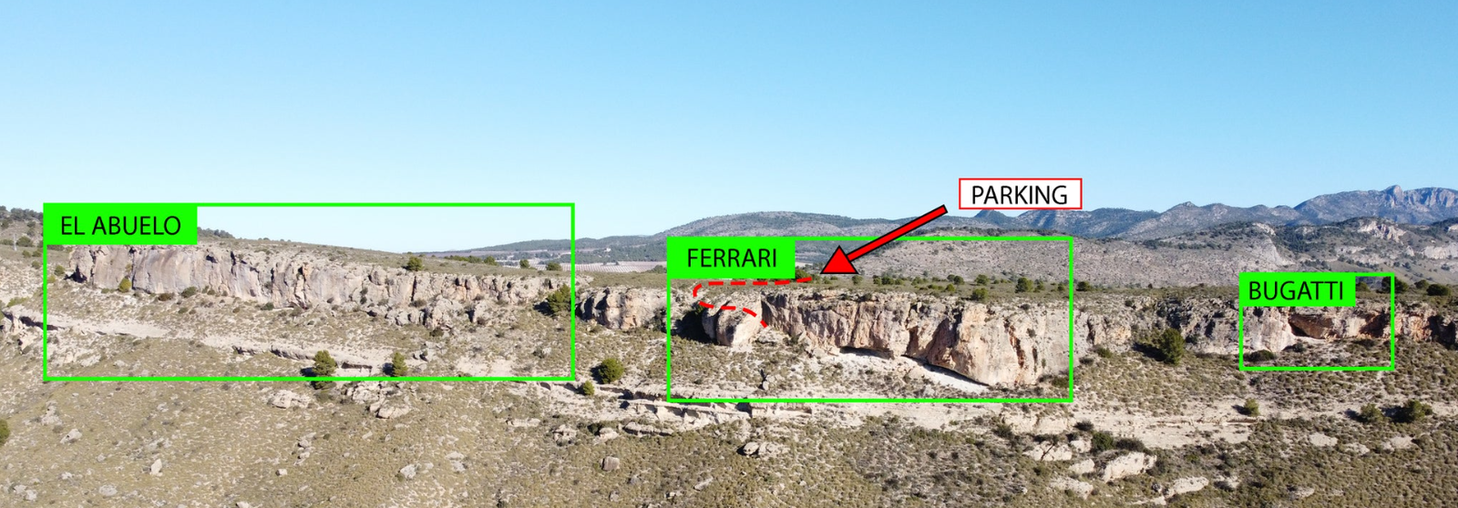 Mula climbing sectors and topos overview