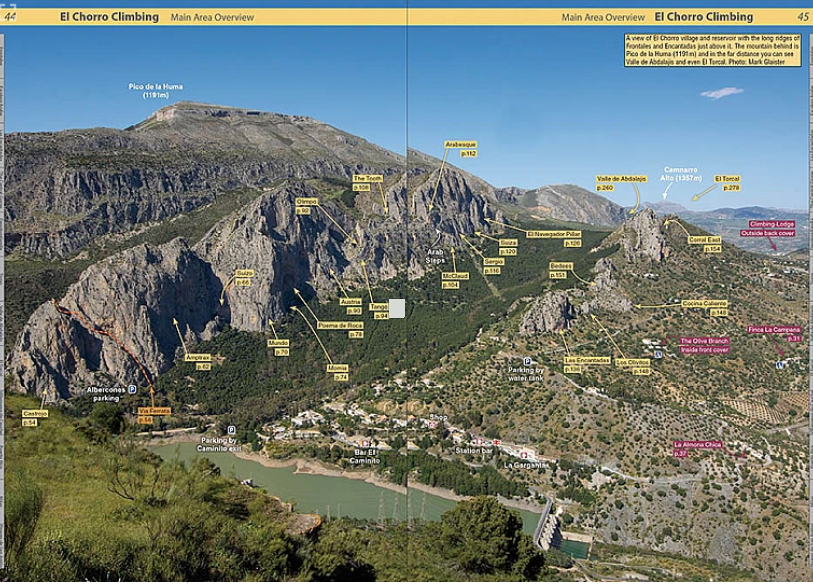 El Chorro climbing sectors map