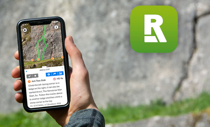 Rockfax guidebook interface