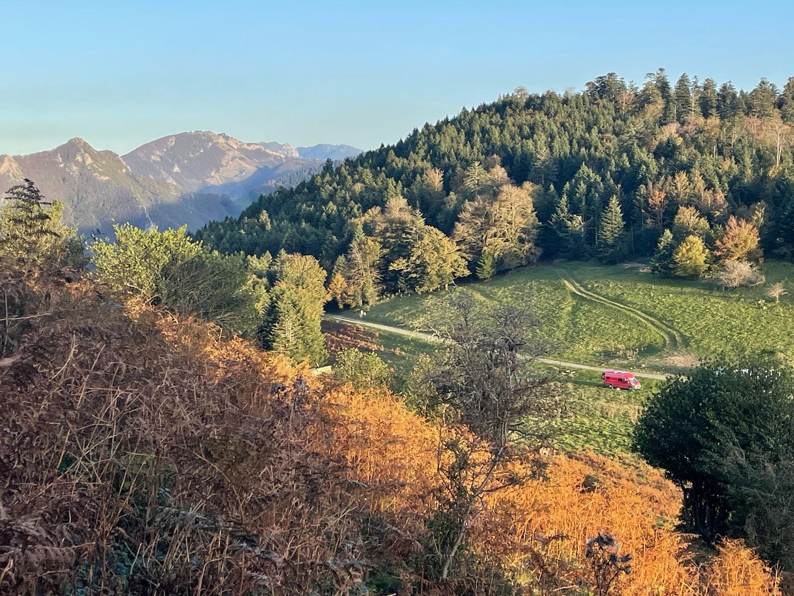 Pène Haute parking area landscape Pyrenees