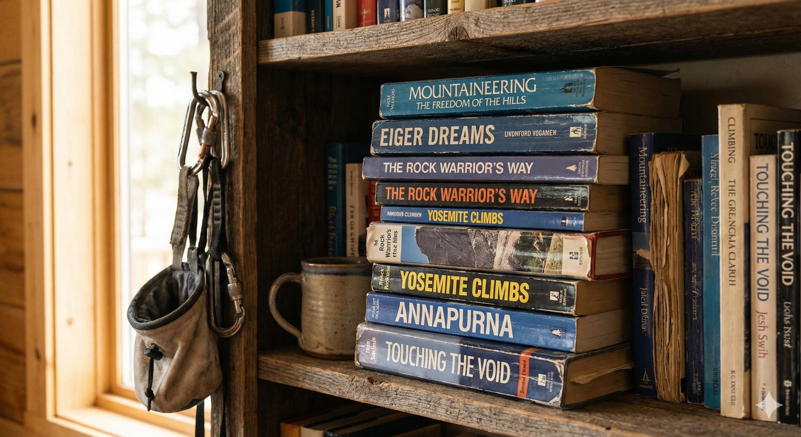 Collection of climbing guidebooks