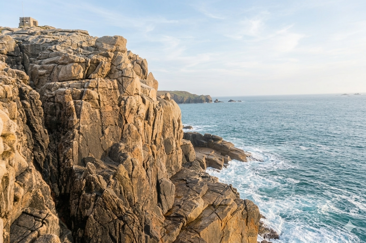 Sennen Cove climbing at Pedn-Men-Du headland, West Cornwall