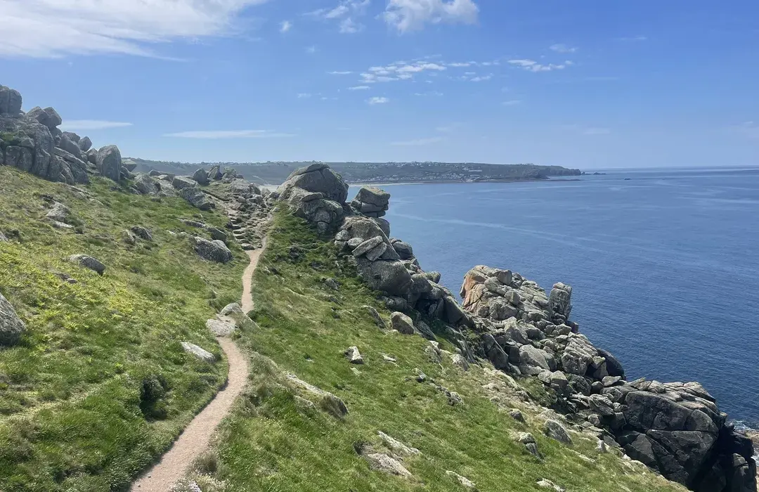 Sennen Cove climbing approach from harbour car park