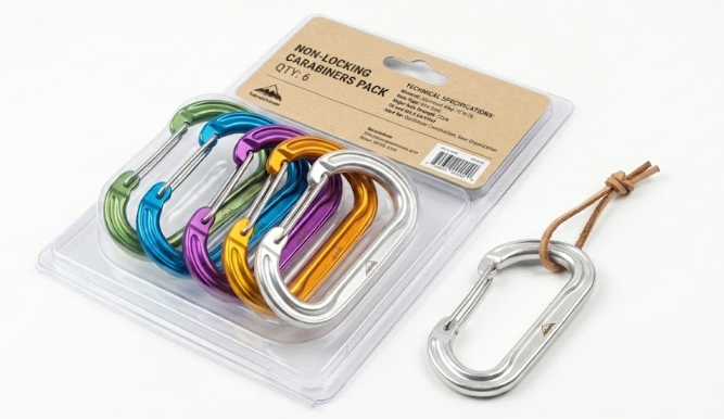 Non-locking keychain carabiners